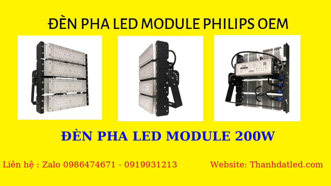 đèn pha led module 200w